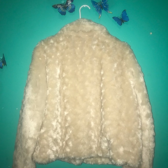 Xhilaration Faux Fur Coat - Beige - Picture 6 of 7